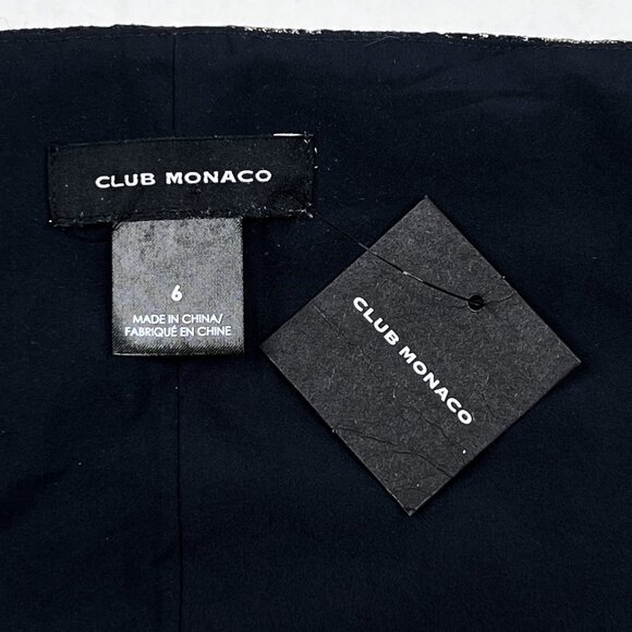 Club Monaco Brocade Puff Sleeve Chemise Floral Navy Gold Recycled Size 6 - NWT - Picture 5 of 7